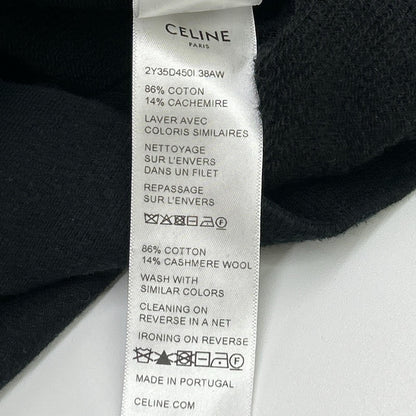 CELINE セリーヌ 2Y35D4501.38AW ブラック カシミア混 トリオンフ ルーズフーディー トップス
