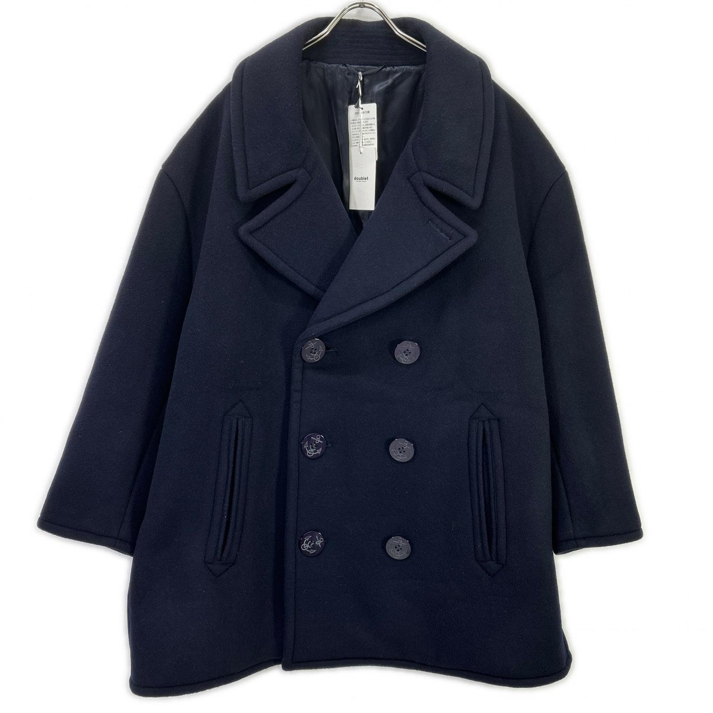 doublet ダブレット ネイビー 18AW06CO21 BONDING OVERSIZED ピーコート コート