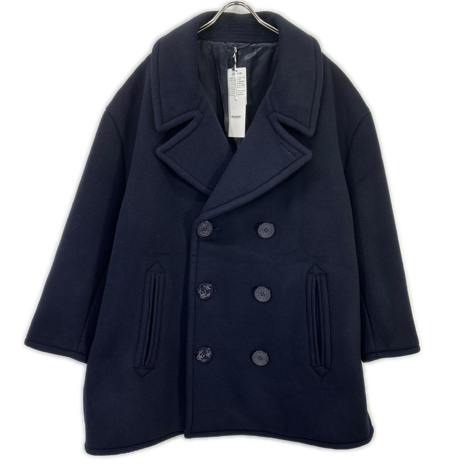 doublet ダブレット ネイビー 18AW06CO21 BONDING OVERSIZED ピーコート コート