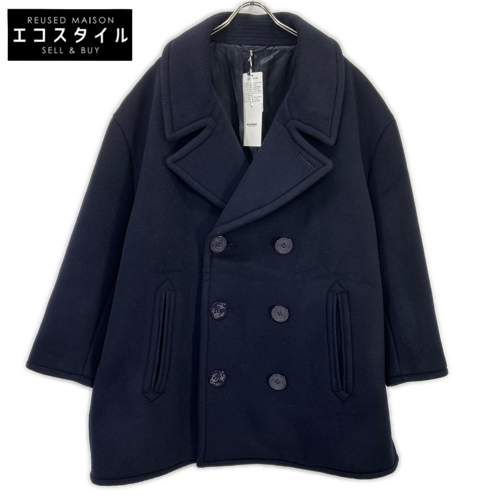 doublet ダブレット ネイビー 18AW06CO21 BONDING OVERSIZED ピーコート コート