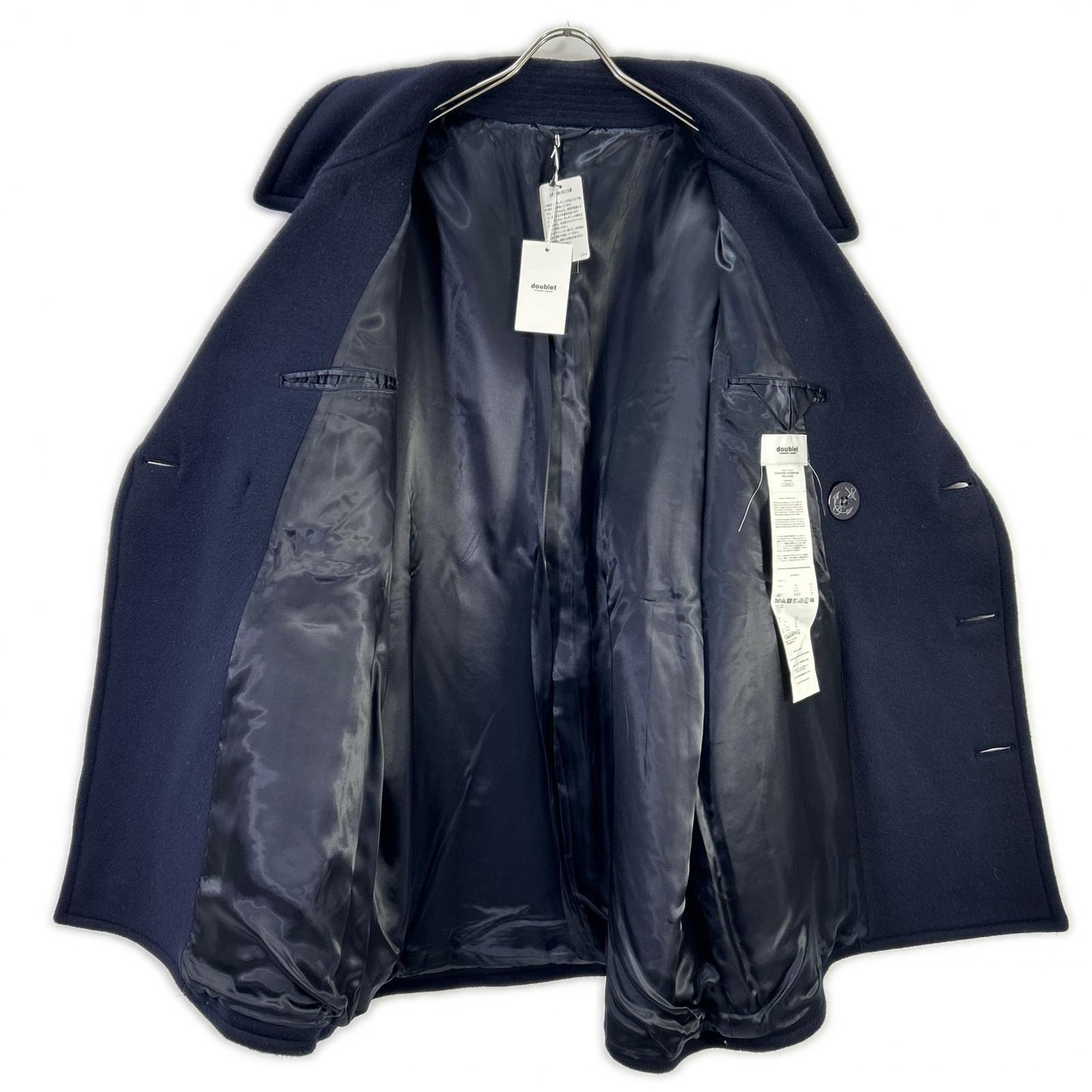 doublet ダブレット ネイビー 18AW06CO21 BONDING OVERSIZED ピーコート コート