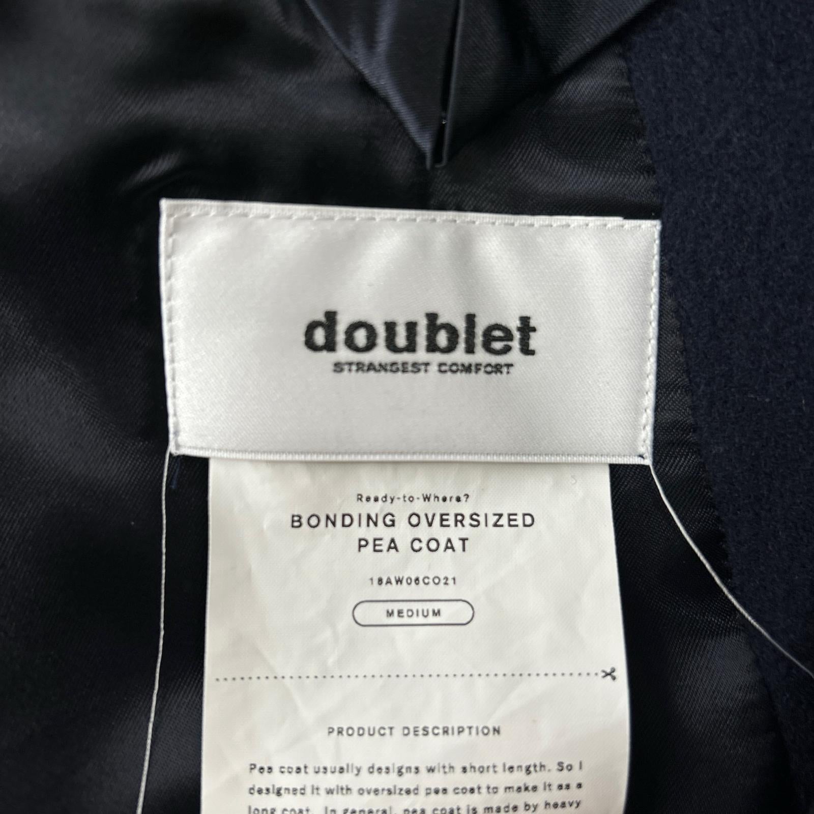 doublet ダブレット ネイビー 18AW06CO21 BONDING OVERSIZED ピーコート コート