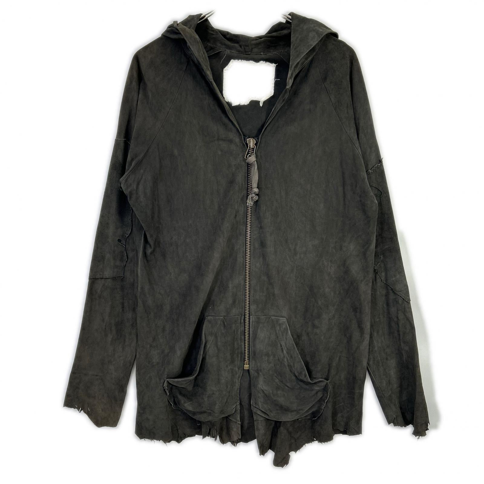 GREG LAUREN グレッグローレン チャコール スエード COAL フーディパーカー トップス