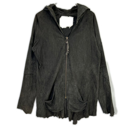 GREG LAUREN グレッグローレン チャコール スエード COAL フーディパーカー トップス