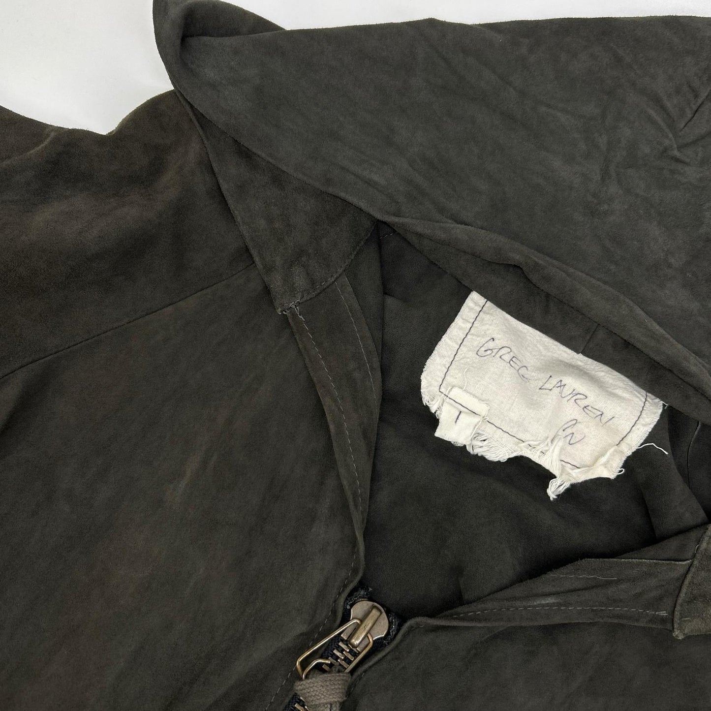 GREG LAUREN グレッグローレン チャコール スエード COAL フーディパーカー トップス