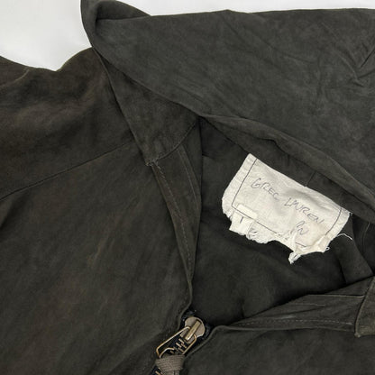GREG LAUREN charcoal suede COAL hooded sweatshirt Tops