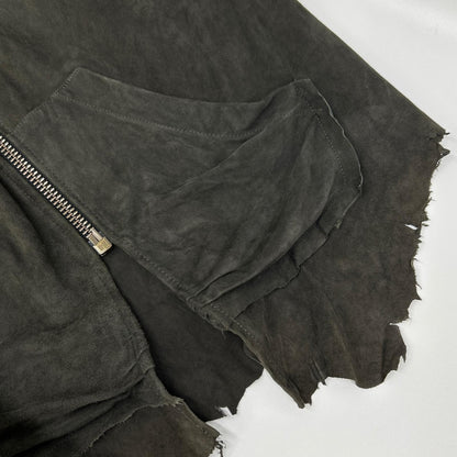 GREG LAUREN グレッグローレン チャコール スエード COAL フーディパーカー トップス