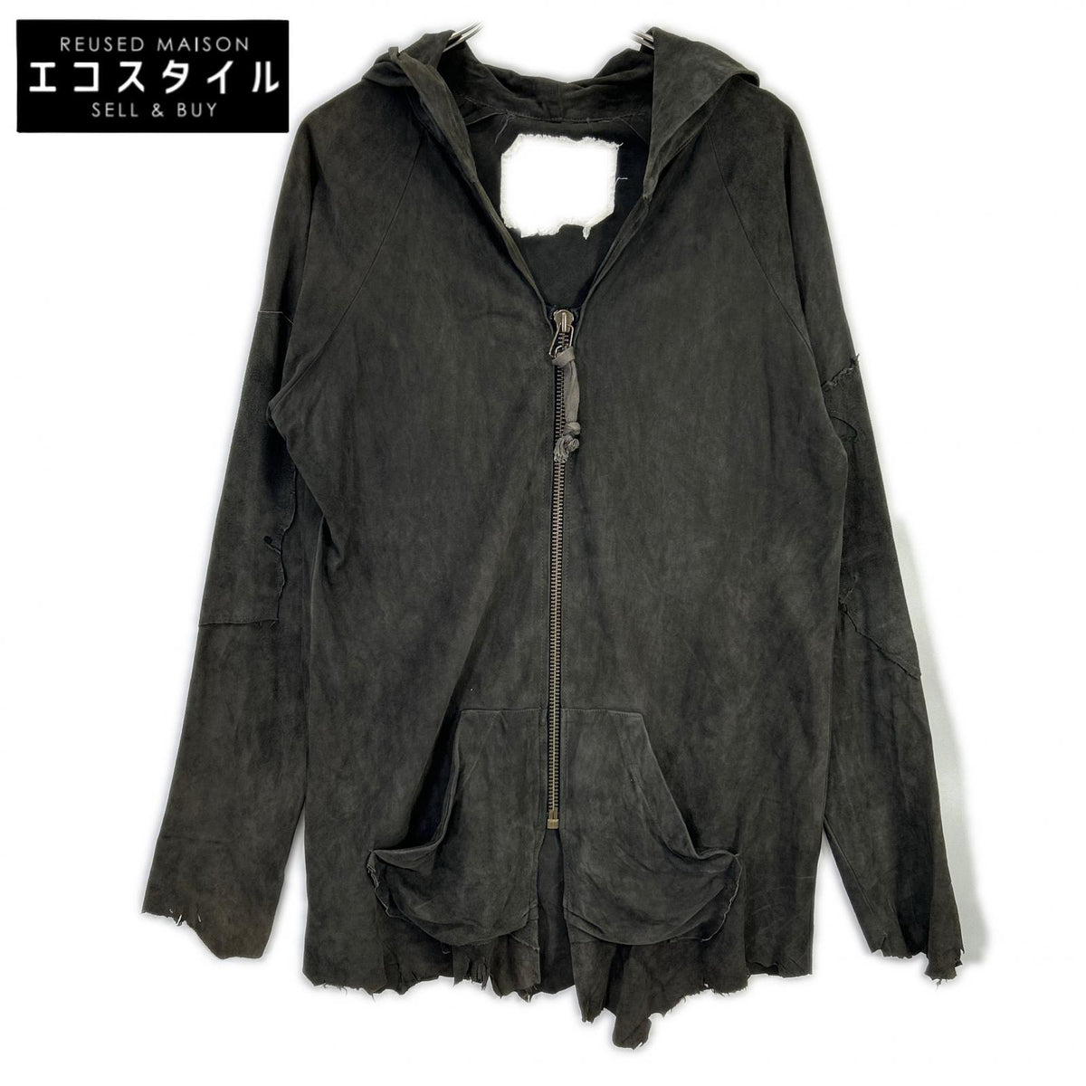 GREG LAUREN グレッグローレン チャコール スエード COAL フーディパーカー トップス