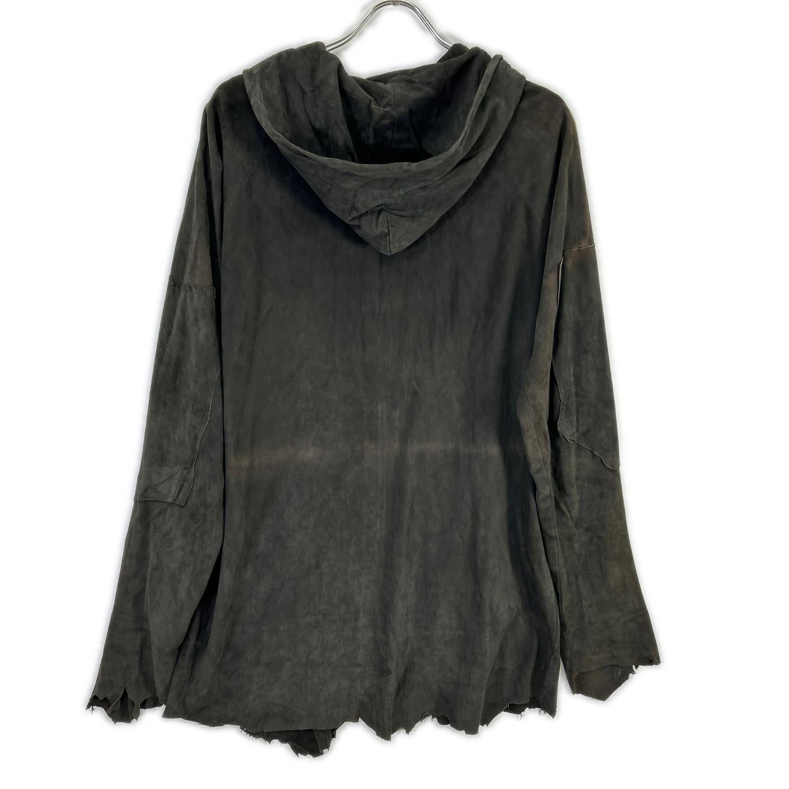 GREG LAUREN グレッグローレン チャコール スエード COAL フーディパーカー トップス