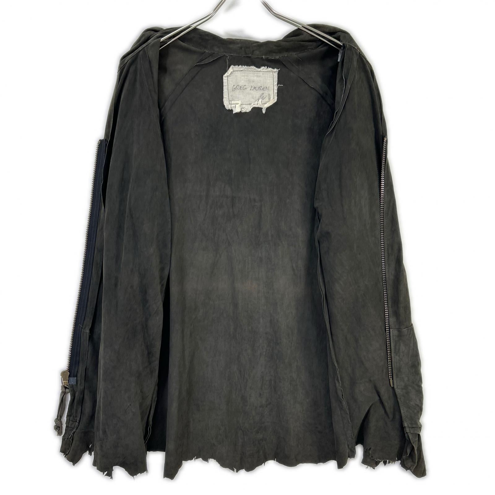 GREG LAUREN グレッグローレン チャコール スエード COAL フーディパーカー トップス