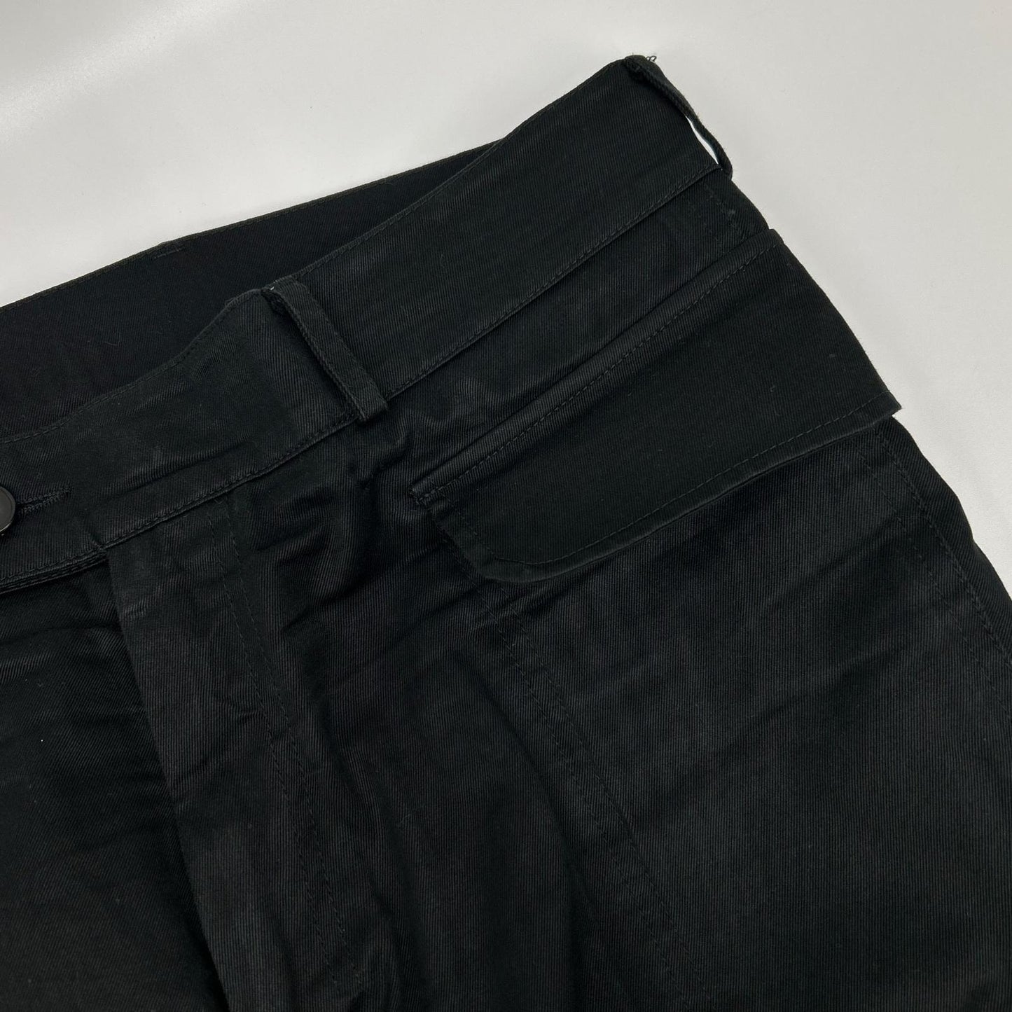YvesSaintLaurent イヴサンローラン ブラック コットン セミフレアパンツ ボトムス