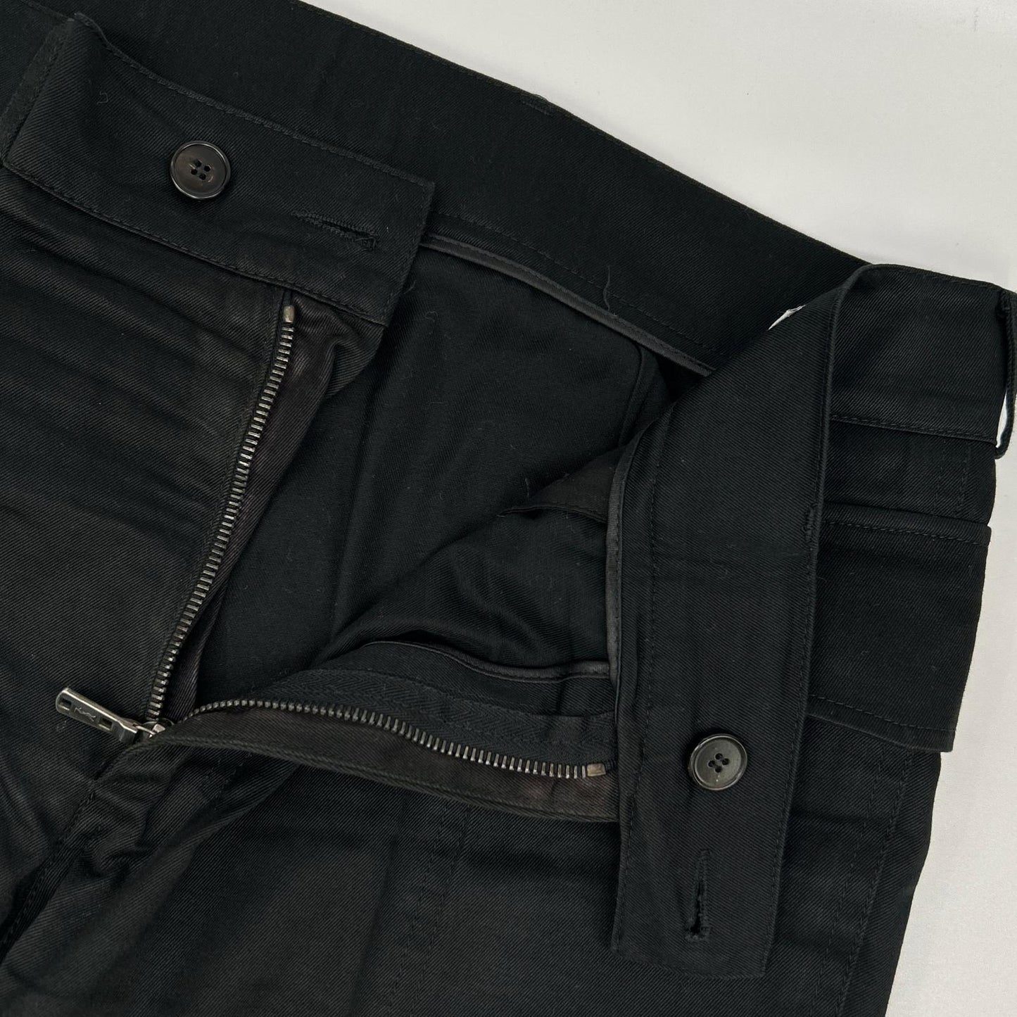 YvesSaintLaurent イヴサンローラン ブラック コットン セミフレアパンツ ボトムス