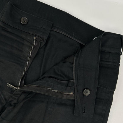 YvesSaintLaurent イヴサンローラン ブラック コットン セミフレアパンツ ボトムス