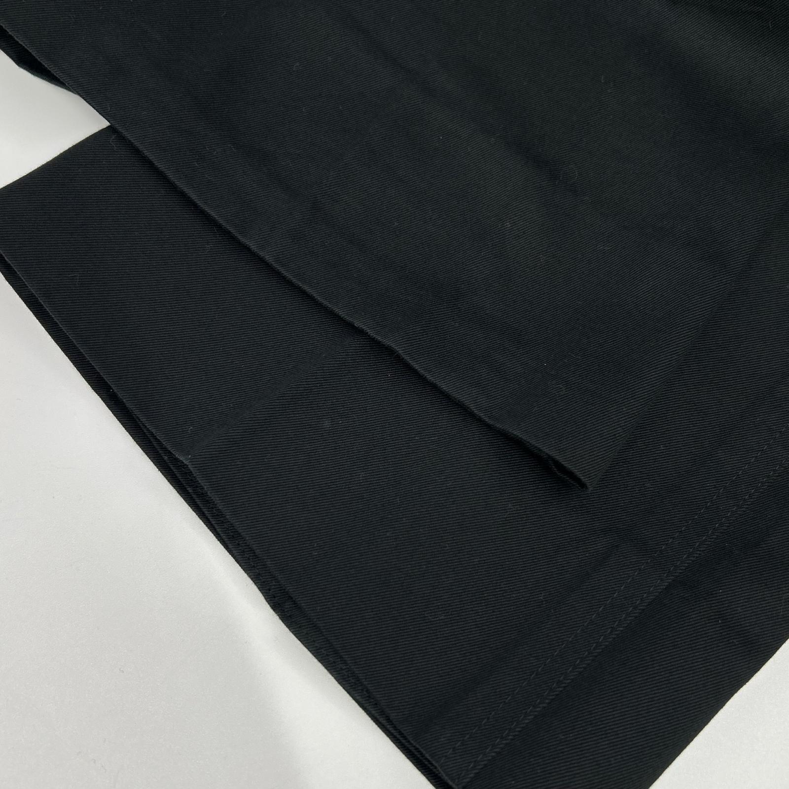 YvesSaintLaurent イヴサンローラン ブラック コットン セミフレアパンツ ボトムス