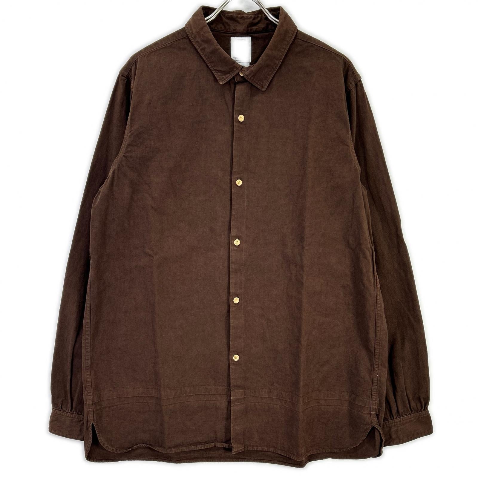 VISVIM ビズビム ブラウン 0115205011010 LONG RIDER 後染めコットン ヘンプ 長袖シャツ トップス