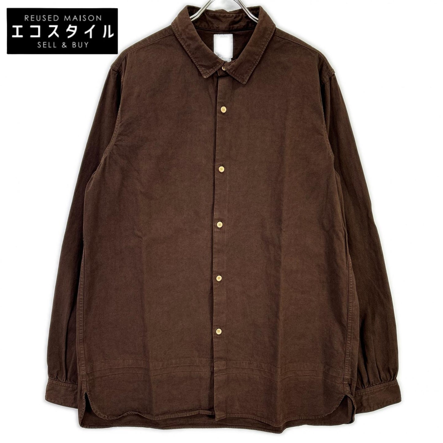 VISVIM ビズビム ブラウン 0115205011010 LONG RIDER 後染めコットン ヘンプ 長袖シャツ トップス