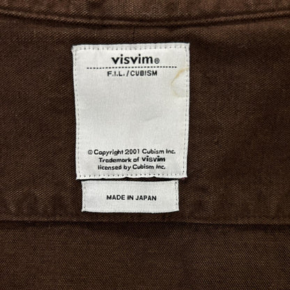 VISVIM ビズビム ブラウン 0115205011010 LONG RIDER 後染めコットン ヘンプ 長袖シャツ トップス
