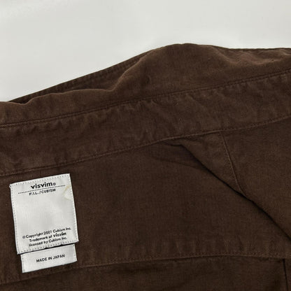 VISVIM ビズビム ブラウン 0115205011010 LONG RIDER 後染めコットン ヘンプ 長袖シャツ トップス