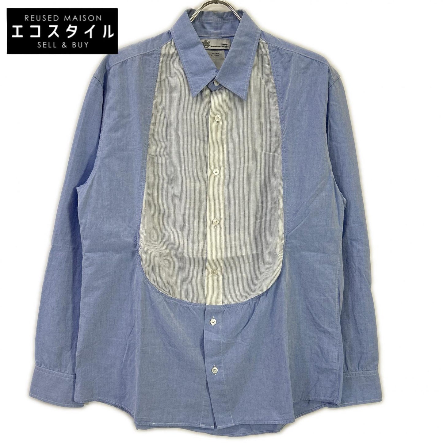 VISVIM ビズビム ブルー 0113105011014 コットンリネンレギュラカラーシャツ トップス