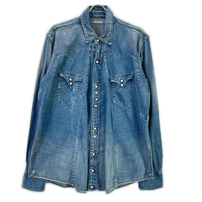 KAPITAL キャピタル ブルー ウエスタン デニムシャツ トップス