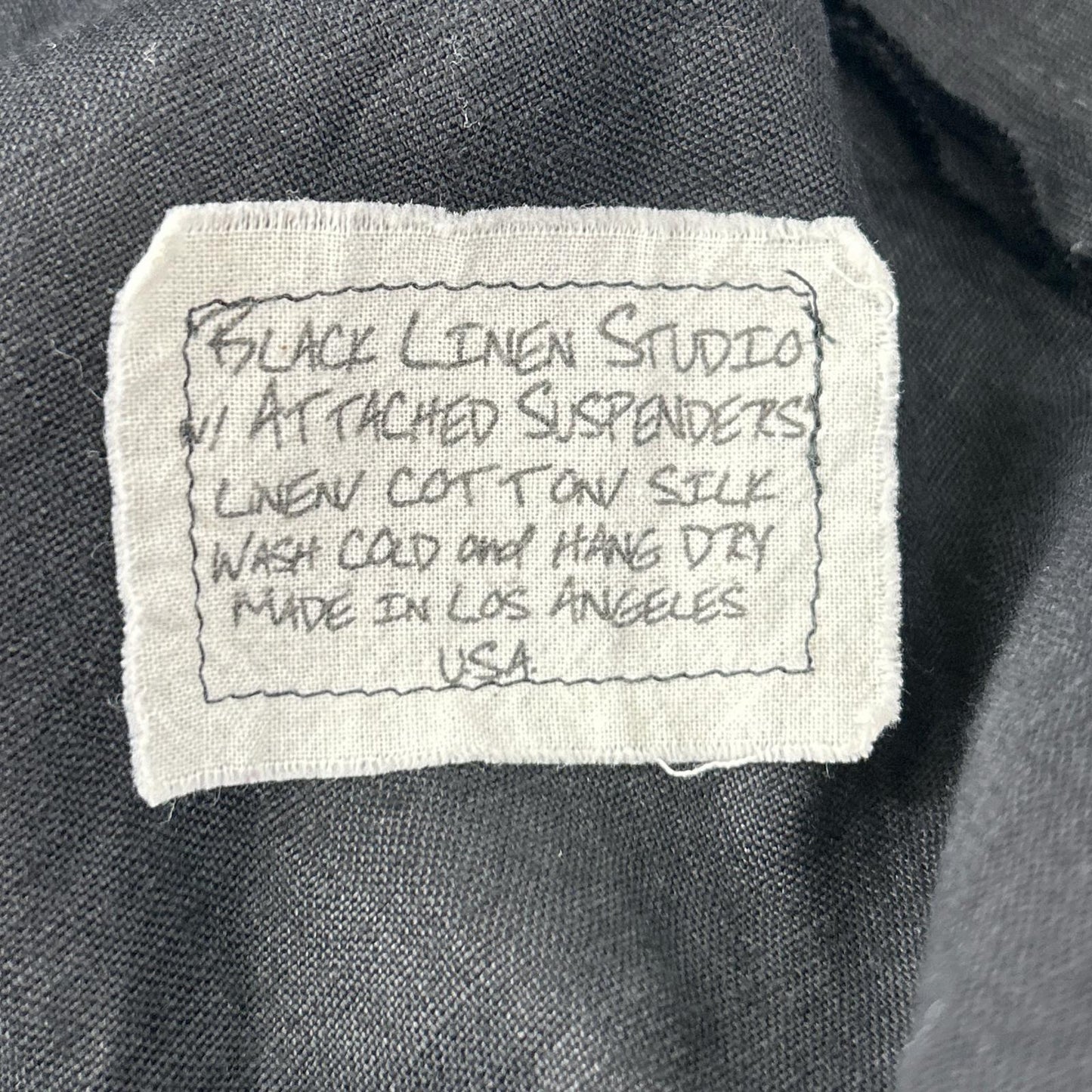 GREG LAUREN グレッグローレン ブラック カットオフ リネン シャツ トップス