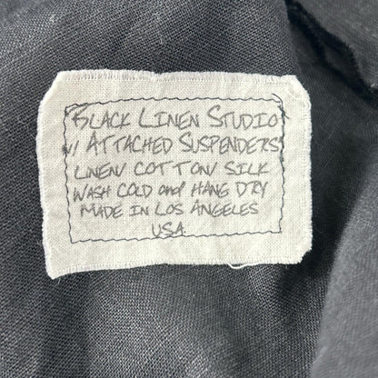 GREG LAUREN グレッグローレン ブラック カットオフ リネン シャツ トップス