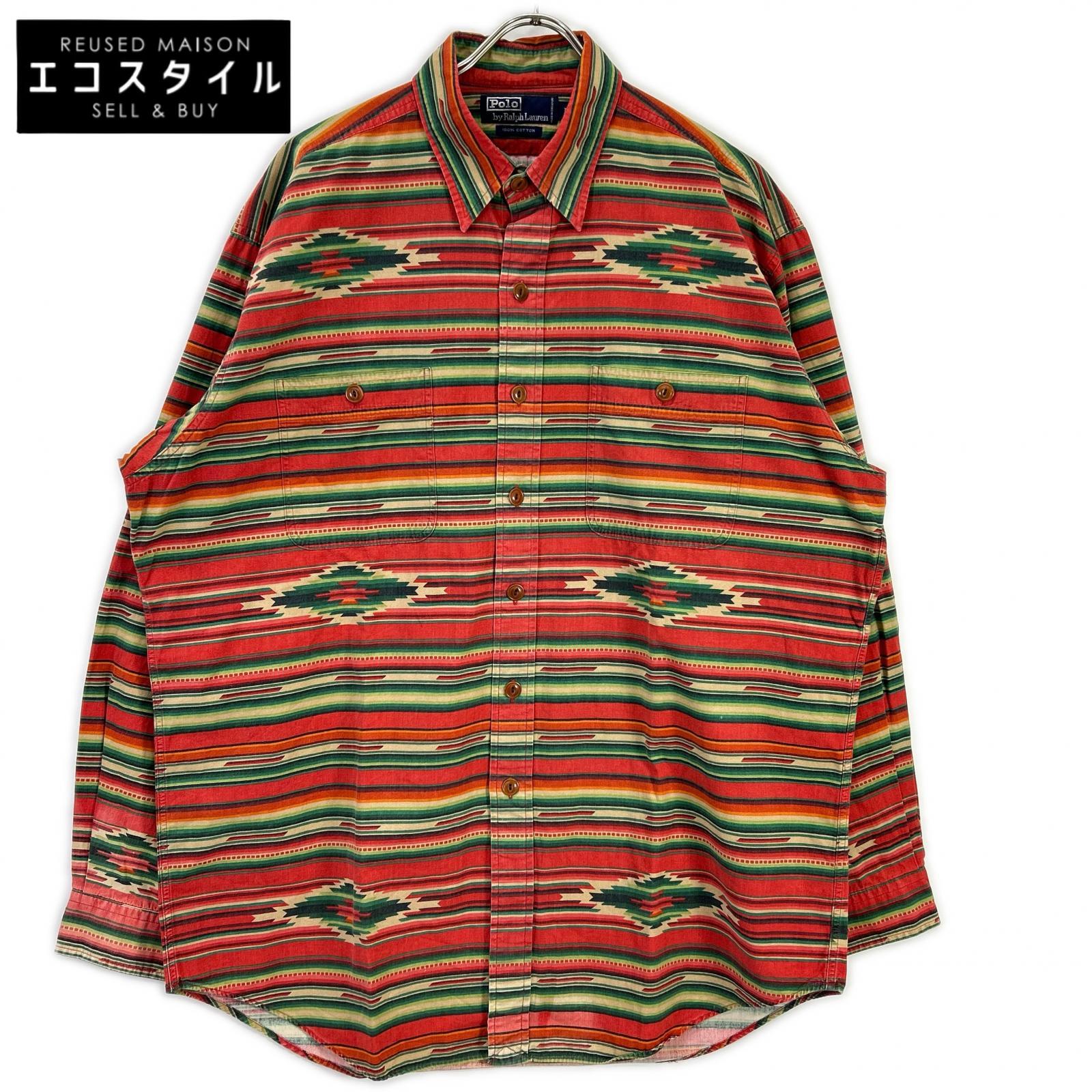 POLObyRalphLauren ポロラルフローレン 90s ネイティブ柄 長袖シャツ トップス