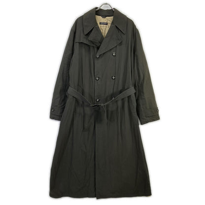 GIORGIOARMANI ジョルジオアルマーニ カーキ 裏地チェック ベルト付きロングトレンチコート コート