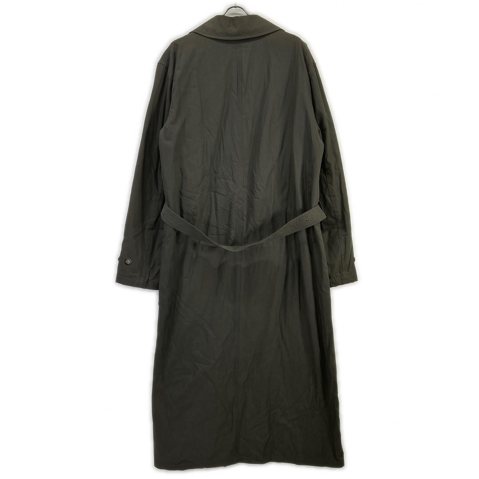 GIORGIOARMANI ジョルジオアルマーニ カーキ 裏地チェック ベルト付きロングトレンチコート コート