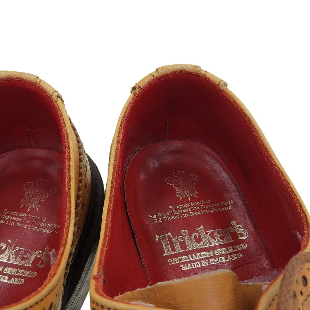 Tricker's トリッカーズ BOURTON レザー ウイングチップ シューズ メンズ ライトブラウン 7.5 シューズ