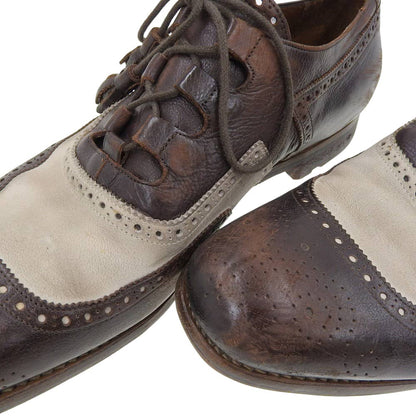 Church's チャーチ レザー ビンテージ加工 シャンガイ ギリ―シューズ メンズ ブラウン×ホワイト 42 シューズ