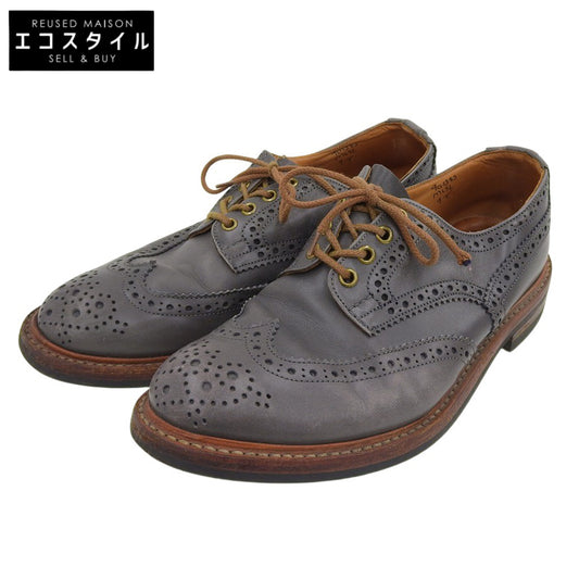 Tricker's トリッカーズ BOUTON レザー ウイングチップ シューズ メンズ グレー 9.5 シューズ