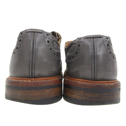 Tricker's トリッカーズ BOUTON レザー ウイングチップ シューズ メンズ グレー 9.5 シューズ