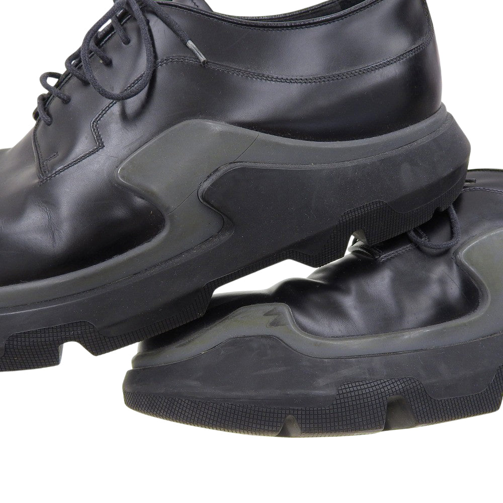 PRADA プラダ 15AW レザー ブラッシュド カーフスキン ハイブリッド シューズ メンズ ブラック 10 2EG129 シューズ