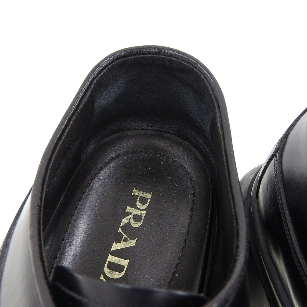 PRADA プラダ 15AW レザー ブラッシュド カーフスキン ハイブリッド シューズ メンズ ブラック 10 2EG129 シューズ