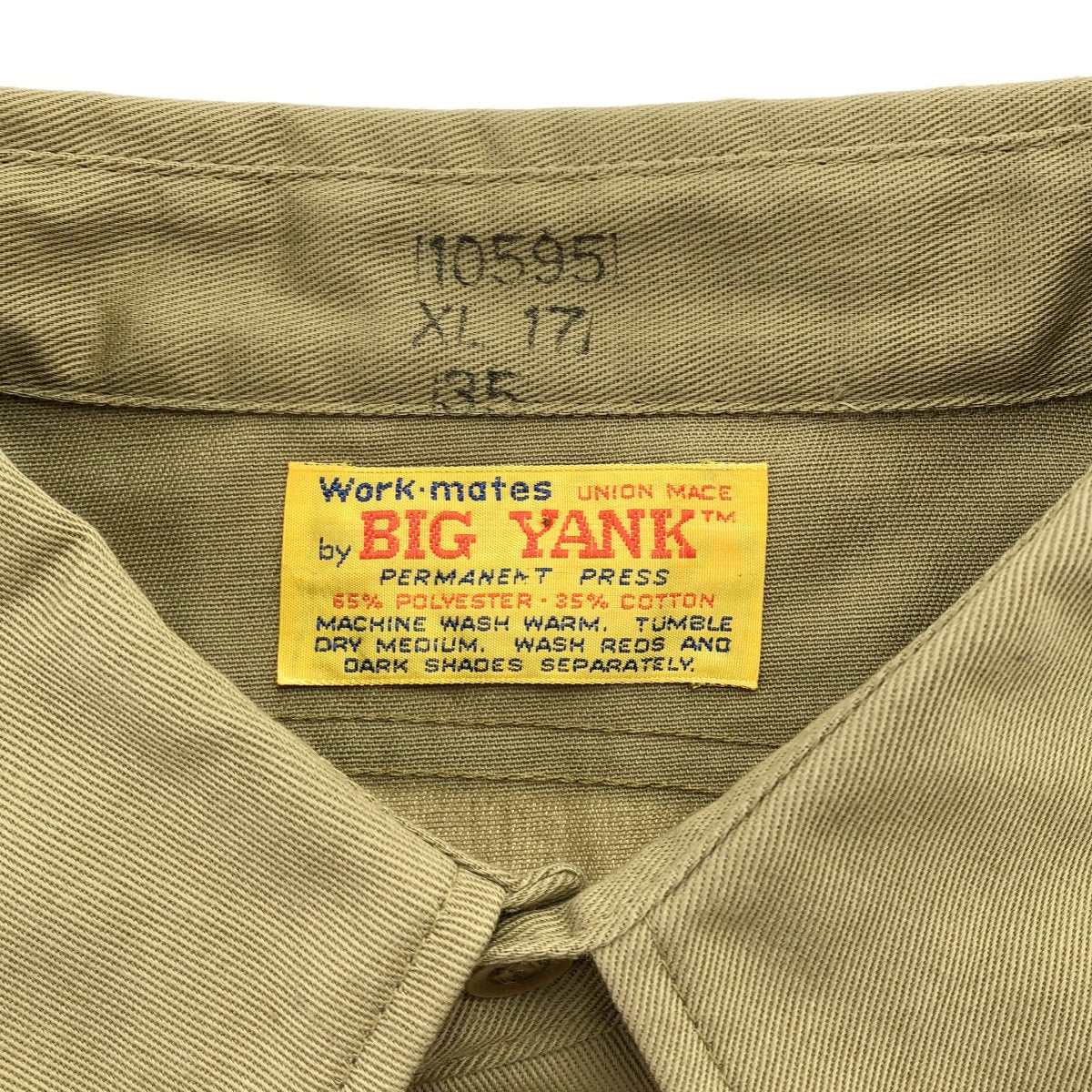 BIG YANK ビッグヤンク 70'S ベージュ 長袖ワークシャツ トップス