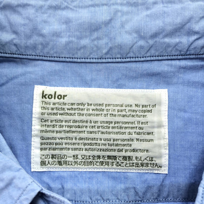 kolor カラー ブルー 長袖シャツ コットン トップス