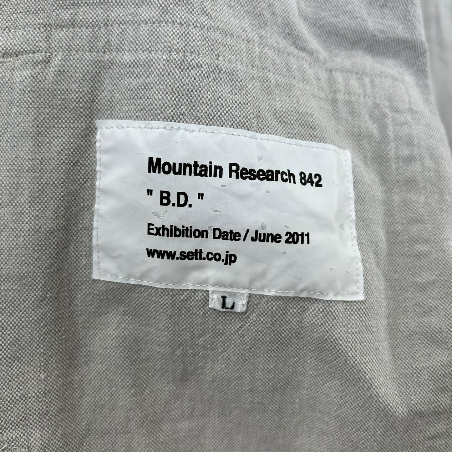 Mountain Research マウンテン リサーチ MTR-842 グレー コットン100 動物刺繍 長袖ボタンダウンシャツ トップス