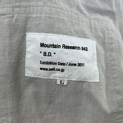 Mountain Research マウンテン リサーチ MTR-842 グレー コットン100 動物刺繍 長袖ボタンダウンシャツ トップス