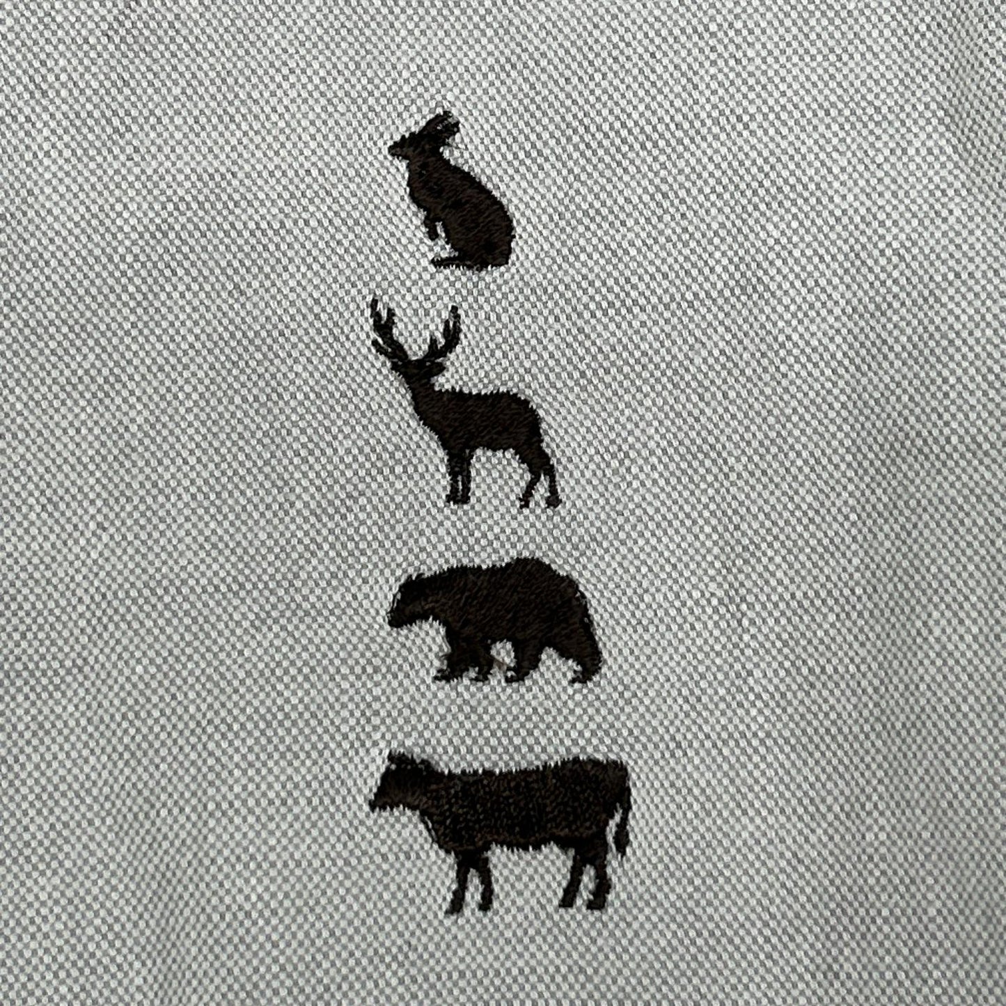 Mountain Research マウンテン リサーチ MTR-842 グレー コットン100 動物刺繍 長袖ボタンダウンシャツ トップス