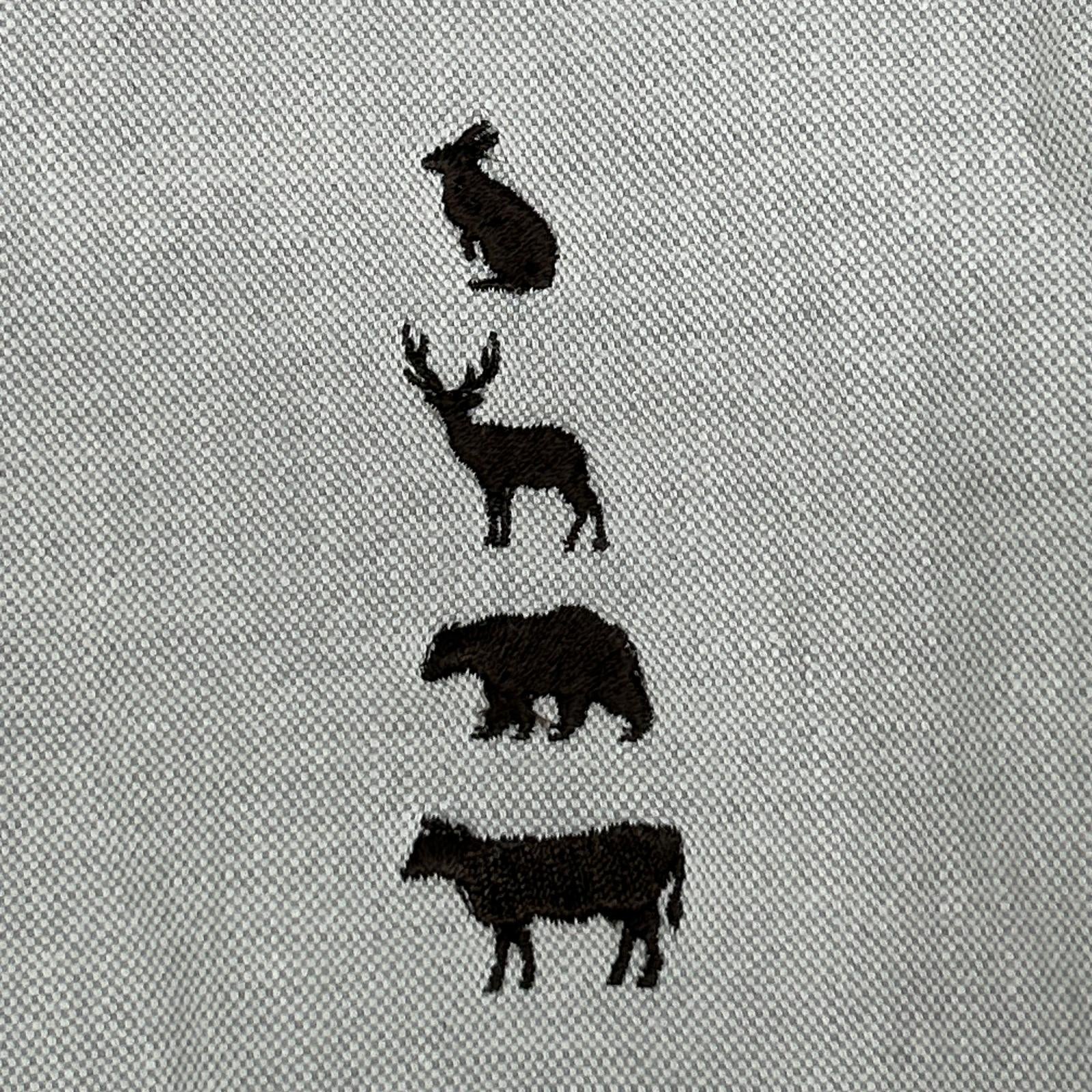 Mountain Research マウンテン リサーチ MTR-842 グレー コットン100 動物刺繍 長袖ボタンダウンシャツ トップス