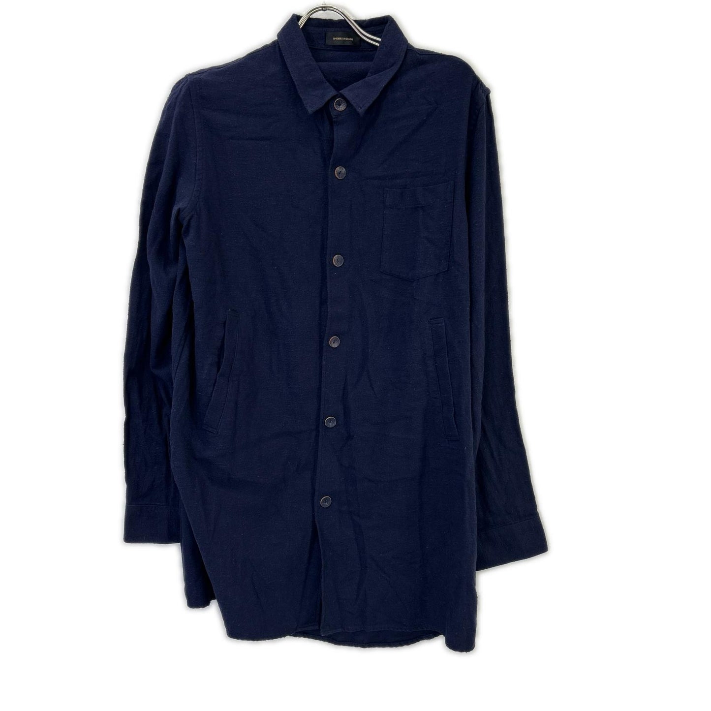 UNDER COVER アンダーカバー 14AW　ネイビー ネップロングシャツ トップス