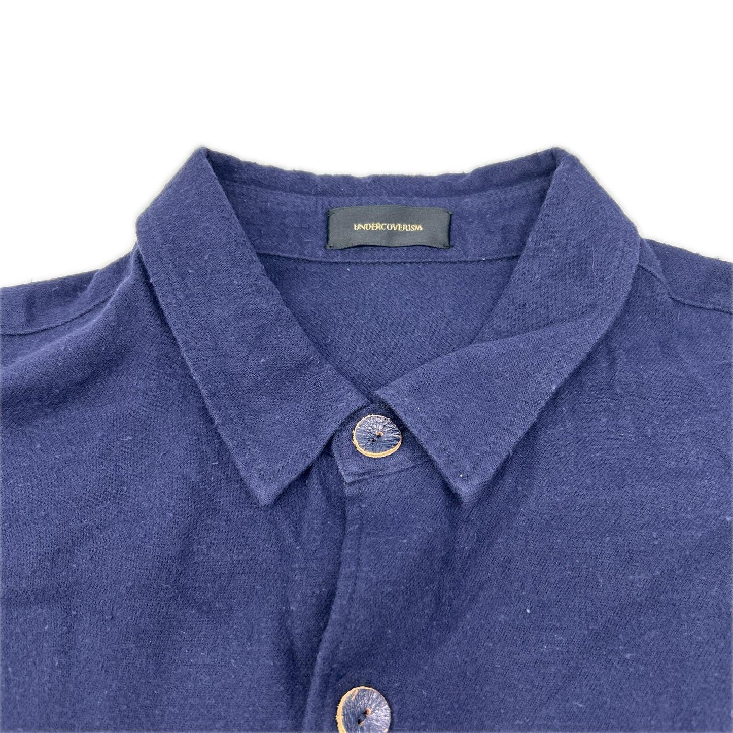 UNDER COVER アンダーカバー 14AW　ネイビー ネップロングシャツ トップス