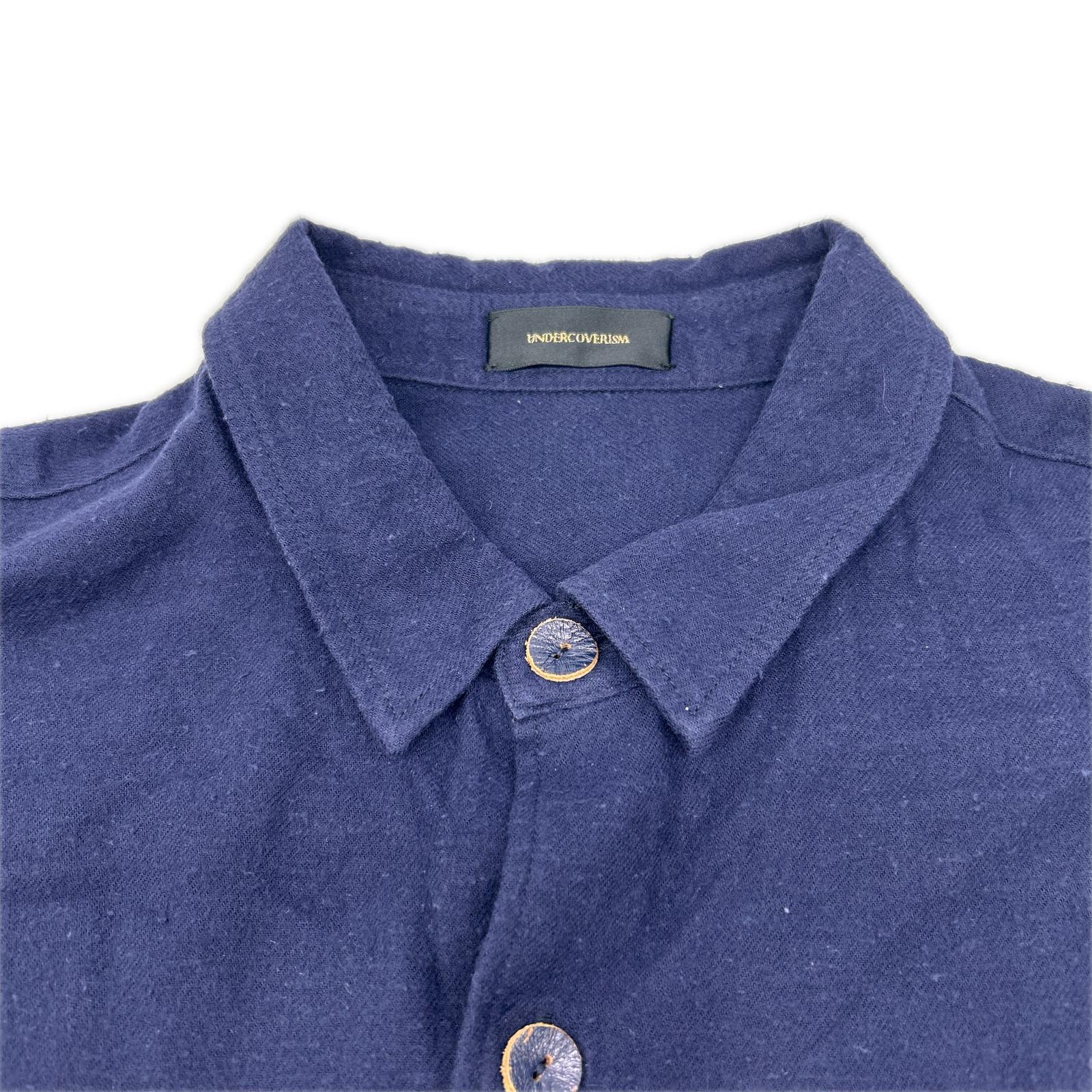 UNDER COVER アンダーカバー 14AW　ネイビー ネップロングシャツ トップス