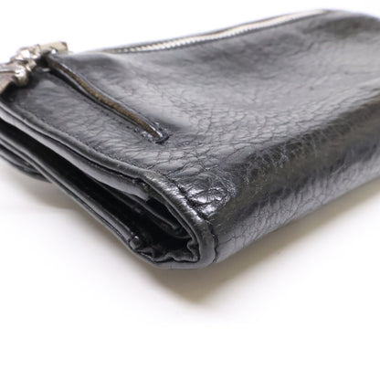 Chrome hearts クロムハーツ クロスボタン ヘビーレザー ウェーブウォレット 長財布（小銭入れあり）