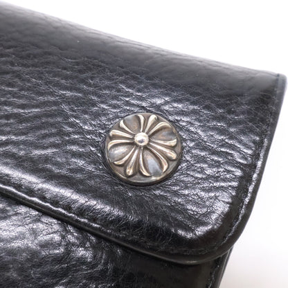 Chrome hearts クロムハーツ クロスボタン ヘビーレザー ウェーブウォレット 長財布（小銭入れあり）