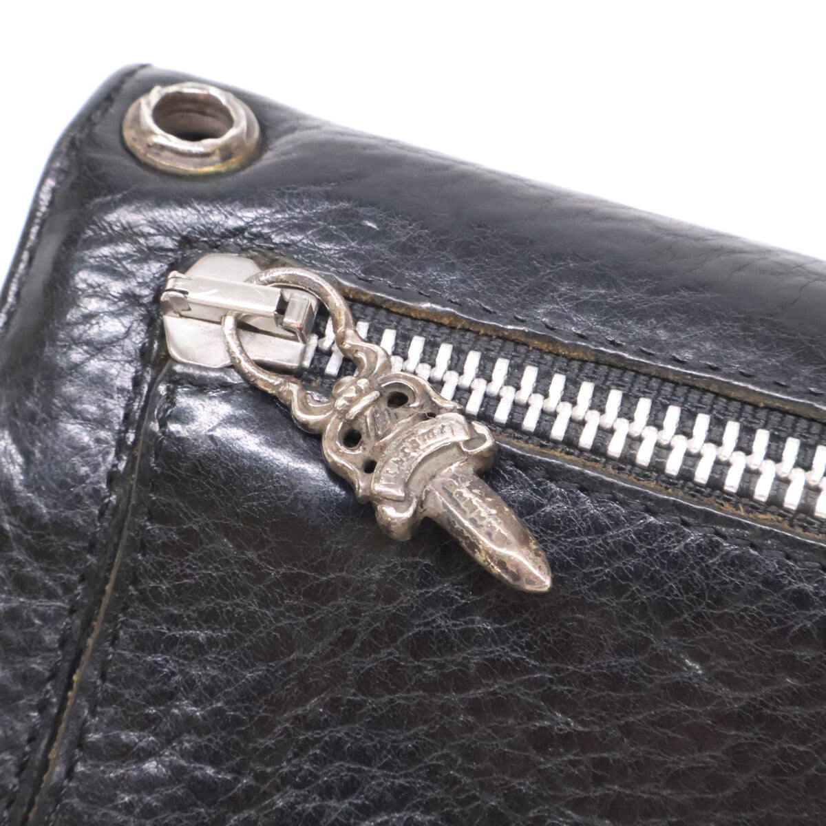 Chrome hearts クロムハーツ クロスボタン ヘビーレザー ウェーブウォレット 長財布（小銭入れあり）