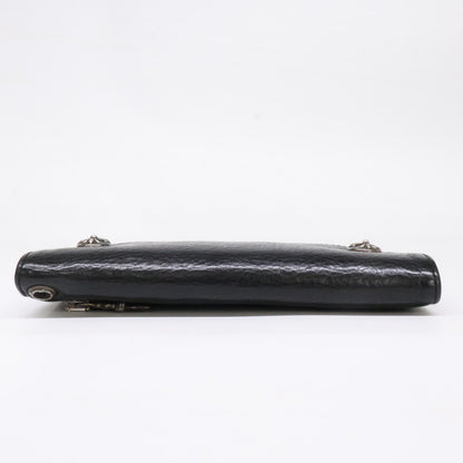Chrome hearts クロムハーツ クロスボタン ヘビーレザー ウェーブウォレット 長財布（小銭入れあり）