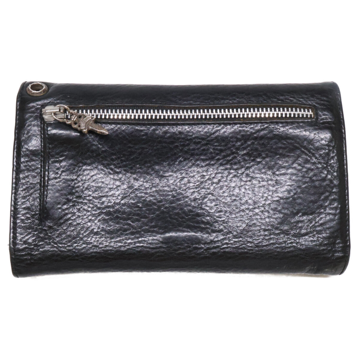 Chrome hearts クロムハーツ クロスボタン ヘビーレザー ウェーブウォレット 長財布（小銭入れあり）