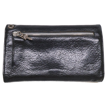 Chrome hearts クロムハーツ クロスボタン ヘビーレザー ウェーブウォレット 長財布（小銭入れあり）